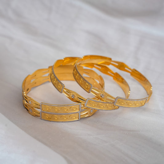 Regal Radiance Gold Bangles Set