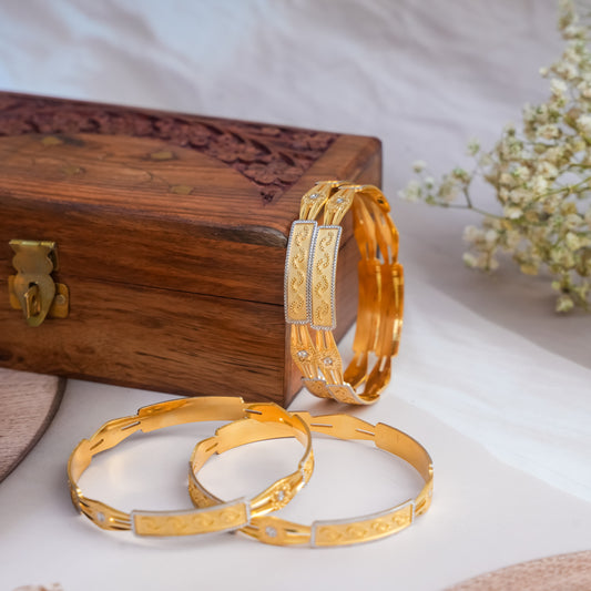 Regal Radiance Gold Bangles Set